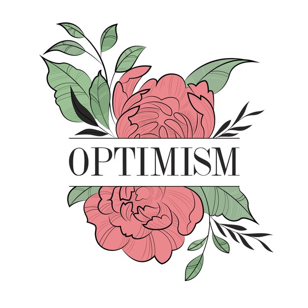 Positieve typografie met bloemen