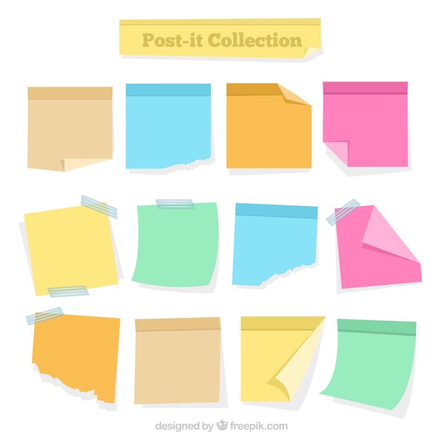 Post-it notities met verschillende kleuren