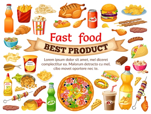 Gratis vector poster fastfood.