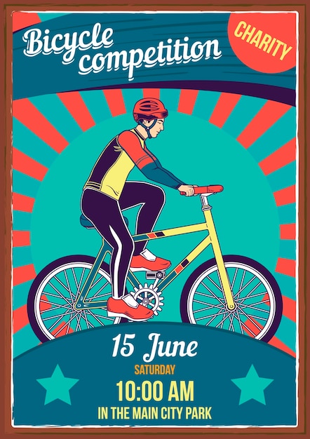 Gratis vector poster met illustratie van fietsen