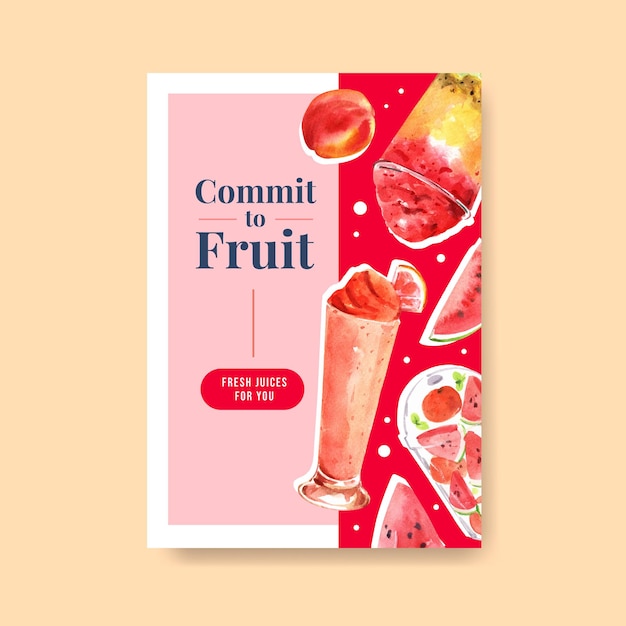 Poster sjabloon met fruit smoothies concept