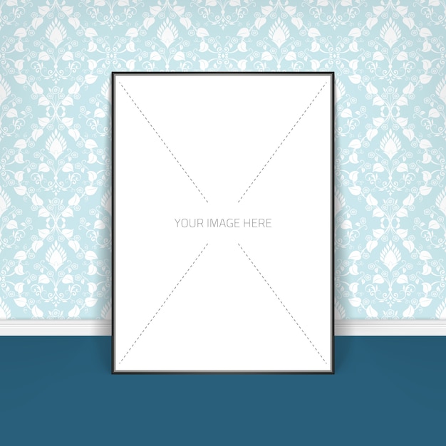 Gratis vector poster sjabloon van een blanco papier blad in frame