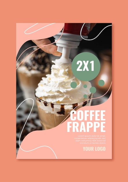 Gratis vector poster sjabloon voor coffeeshop