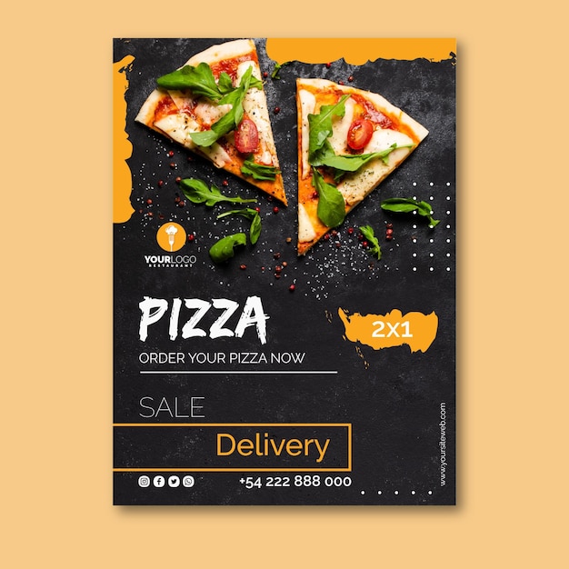 Poster sjabloon voor pizza restaurant
