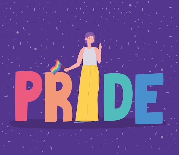 Poster van lgtbq pride met een vrouw