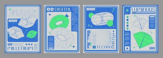 Posterontwerp lay-out in y2k esthetiek