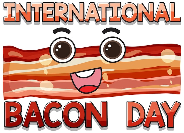 Gratis vector posterontwerp voor internationale bacondag
