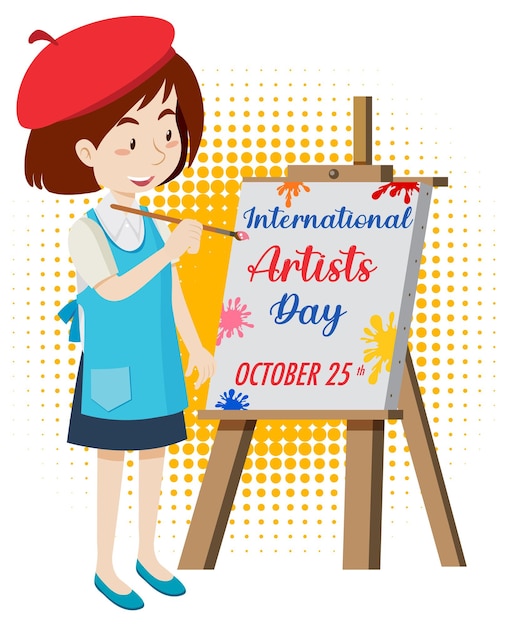 Gratis vector posterontwerp voor internationale kunstenaarsdag