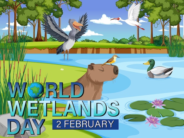 Posterontwerp voor Wereld Wetlands Dag