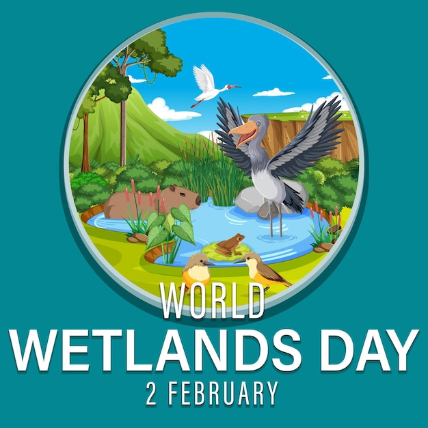 Posterontwerp voor wereld wetlands dag