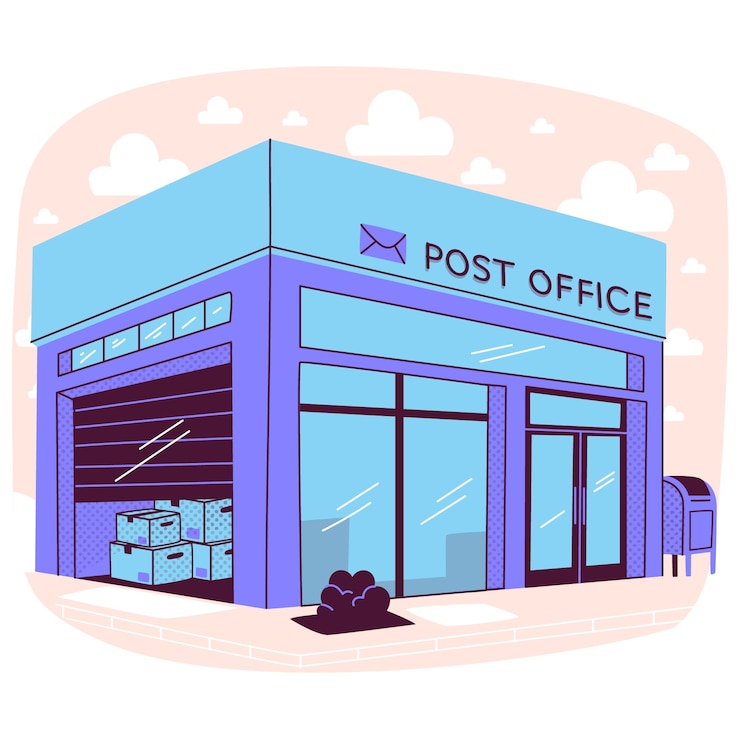 Gratis Vector postkantoor concept illustratie