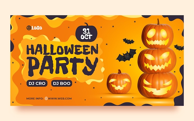 Postsjabloon voor sociale media voor Halloween-feest