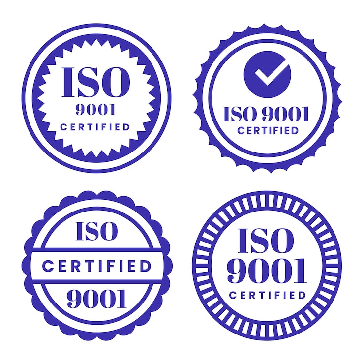 Gratis Vector postzegelverzameling met iso-certificering
