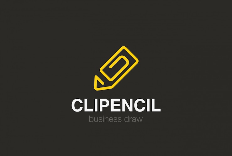 Gratis Vector potlood als clip-logo. lineaire stijl