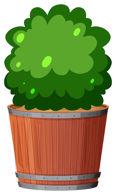 Gratis vector potplant met groene bladeren op een afgelegen witte achtergrond