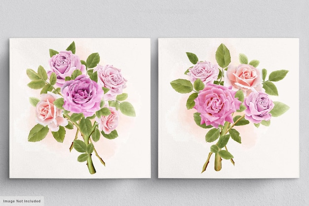 Gratis vector prachtig aquarel boeket rozen