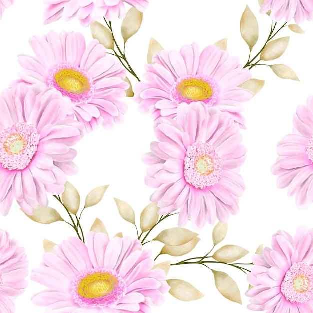prachtig aquarel Chrysanthemum naadloos patroon