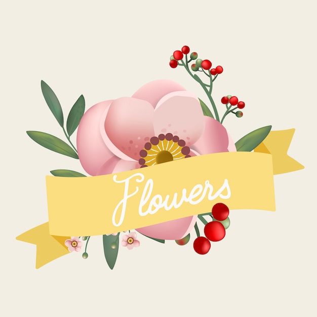 Gratis vector prachtig vormgegeven bloemen