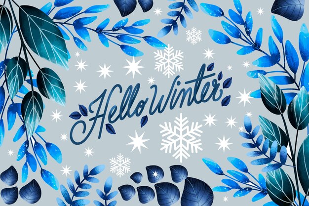 Prachtige aquarel winter achtergrond met letters