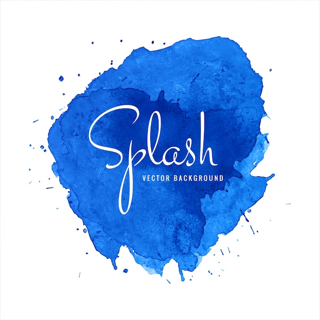 Gratis vector prachtige blauwe aquarel splash design