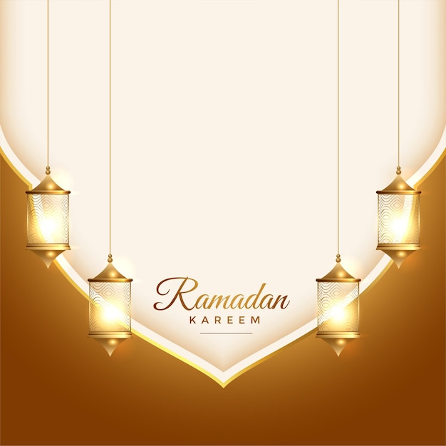 Prachtige islamitische ramadan kareem-kaart met lantaarns decoratie