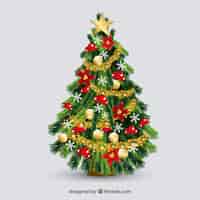 Gratis vector prachtige kerstboom