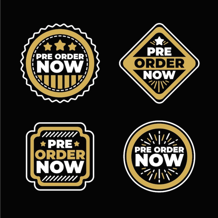 Gratis Vector pre-order badge-collectie
