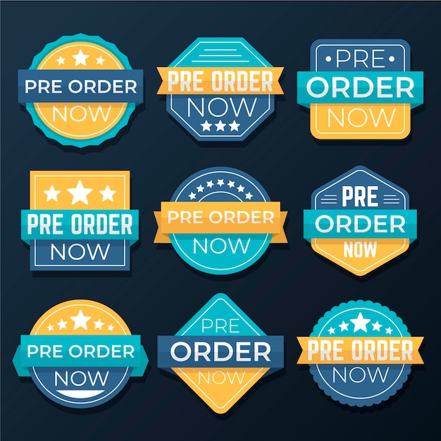 Gratis vector pre-order labels pack