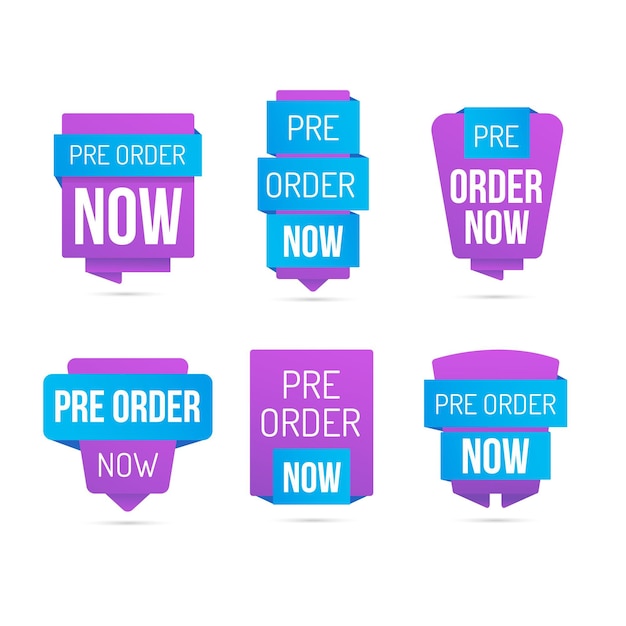 Gratis vector pre-order labelverzameling