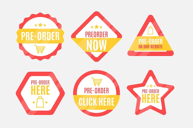 Gratis vector pre-order labelverzameling