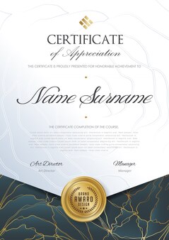 Premium certificaat diploma ontwerpsjabloon