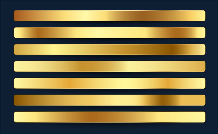 Gratis Vector premium koninklijk gouden kleurverloop stalen palet decorontwerp