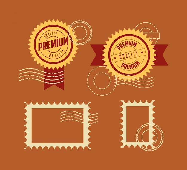 Gratis vector premium kwaliteit stempel set