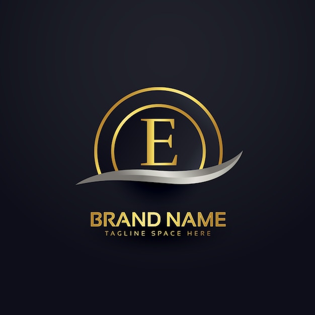 Premium letter E logo design gouden sjabloon