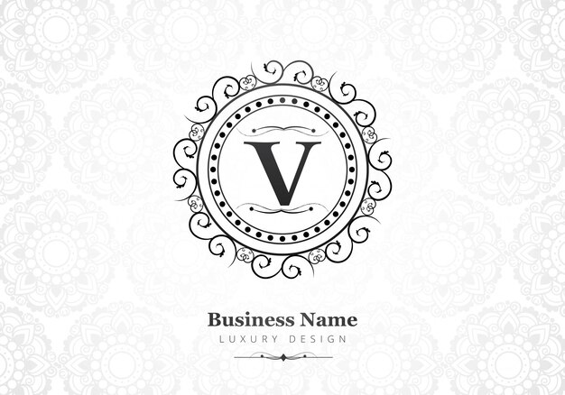Premium luxe letter V-logo voor bedrijf