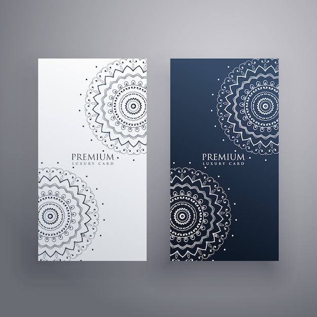 Premium set mandala-kaartontwerpen