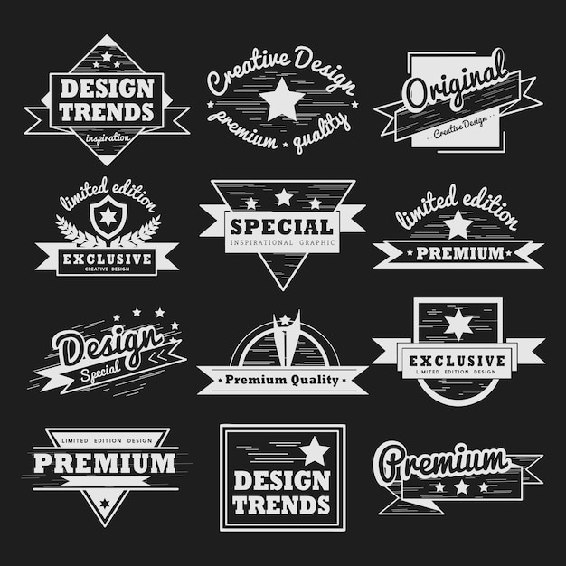 Gratis vector premiumkwaliteit badge vector set