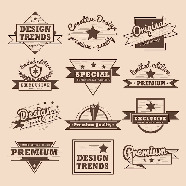 Gratis vector premiumkwaliteit badge vector set