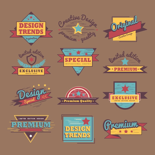 Gratis vector premiumkwaliteit badge vector set