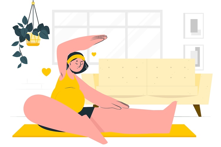 Gratis Vector prenatale yoga concept