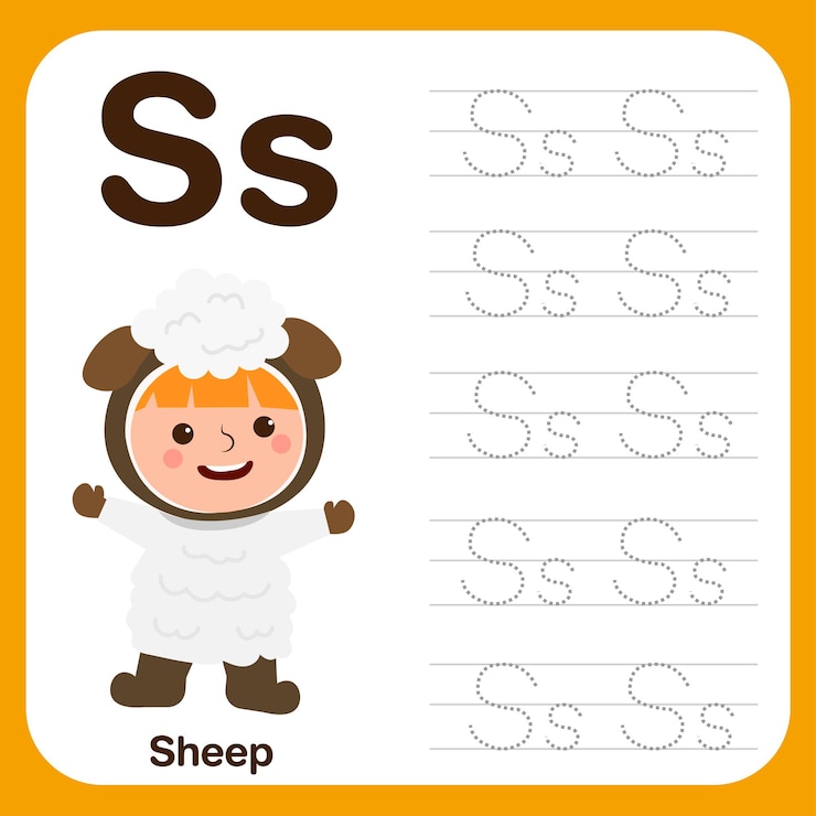 Gratis Vector preschool werkblad voor het oefenen van fijne motoriek met hoofdletters en kalligrafie letter