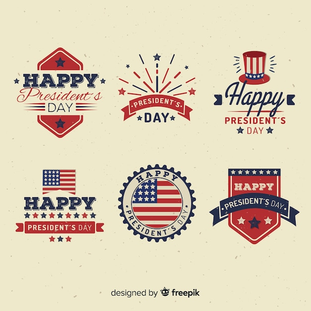 Gratis vector presdient's day-labelverzameling