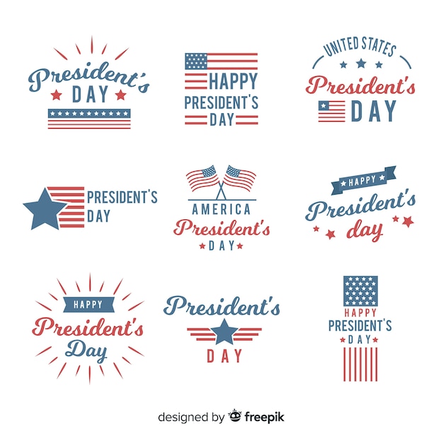 Gratis vector president's day badge set