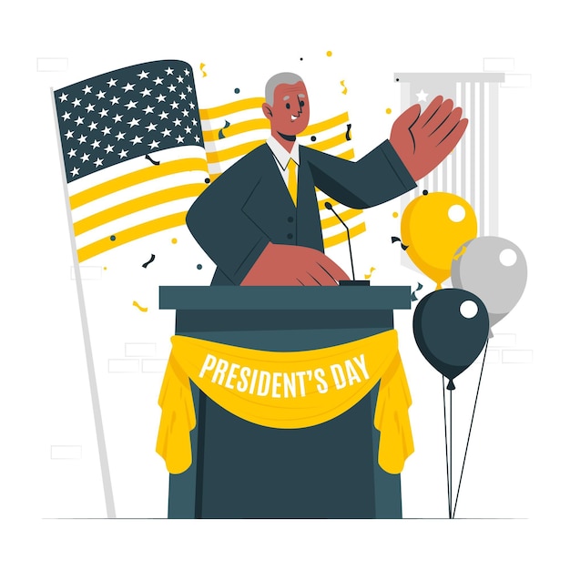 Gratis vector president's day concept illustratie