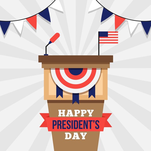 President's day concept in plat ontwerp