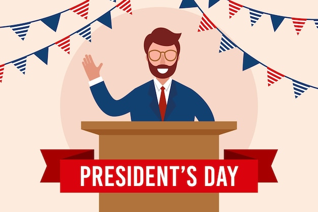 President's day-evenement met man die een toespraak houdt