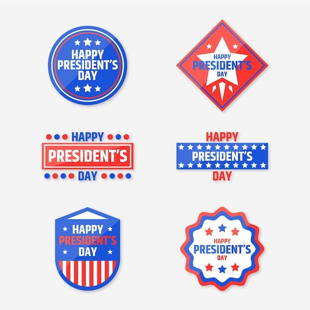 Gratis vector president's day-evenementlabels ingesteld