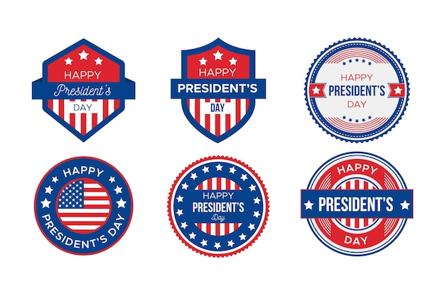 Gratis vector president's day label-collectie