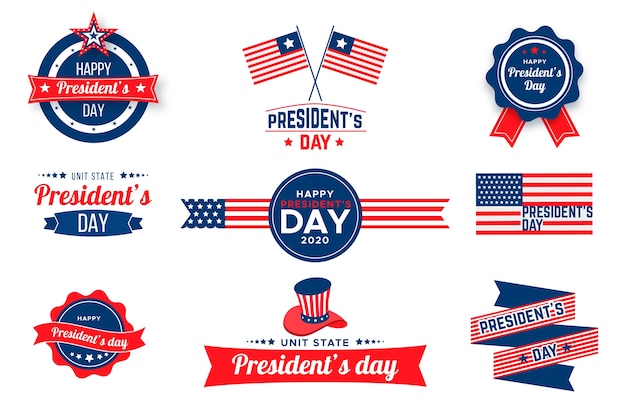 Gratis vector president's day labelcollectie