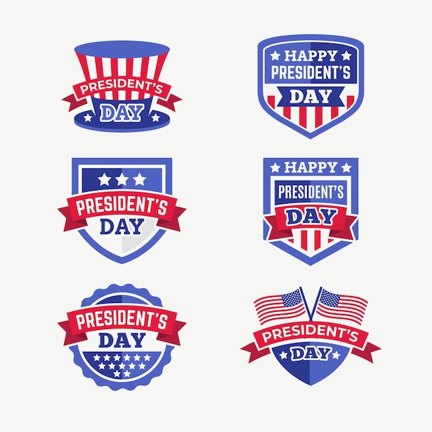 Gratis vector president's day labels ingesteld